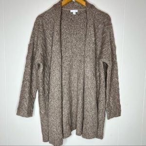J. Jill Gray Alpaca blend knit Sweater Cardigan Sz M